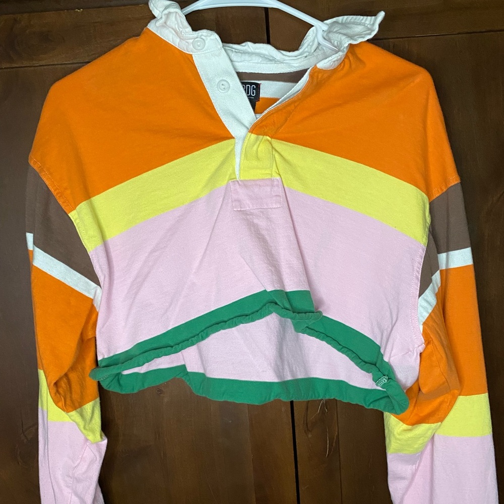 Multicolor Urban Outfitters long sleeve cropped shirt!